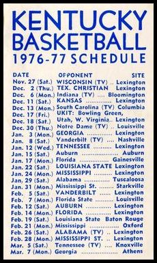1976-77 Kentucky Schedules